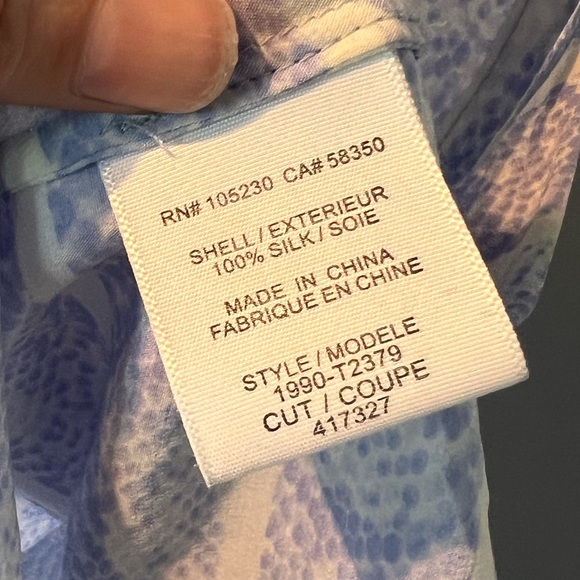 Joie lavender stripe slit back Silk tank Small - Picture 4 of 4